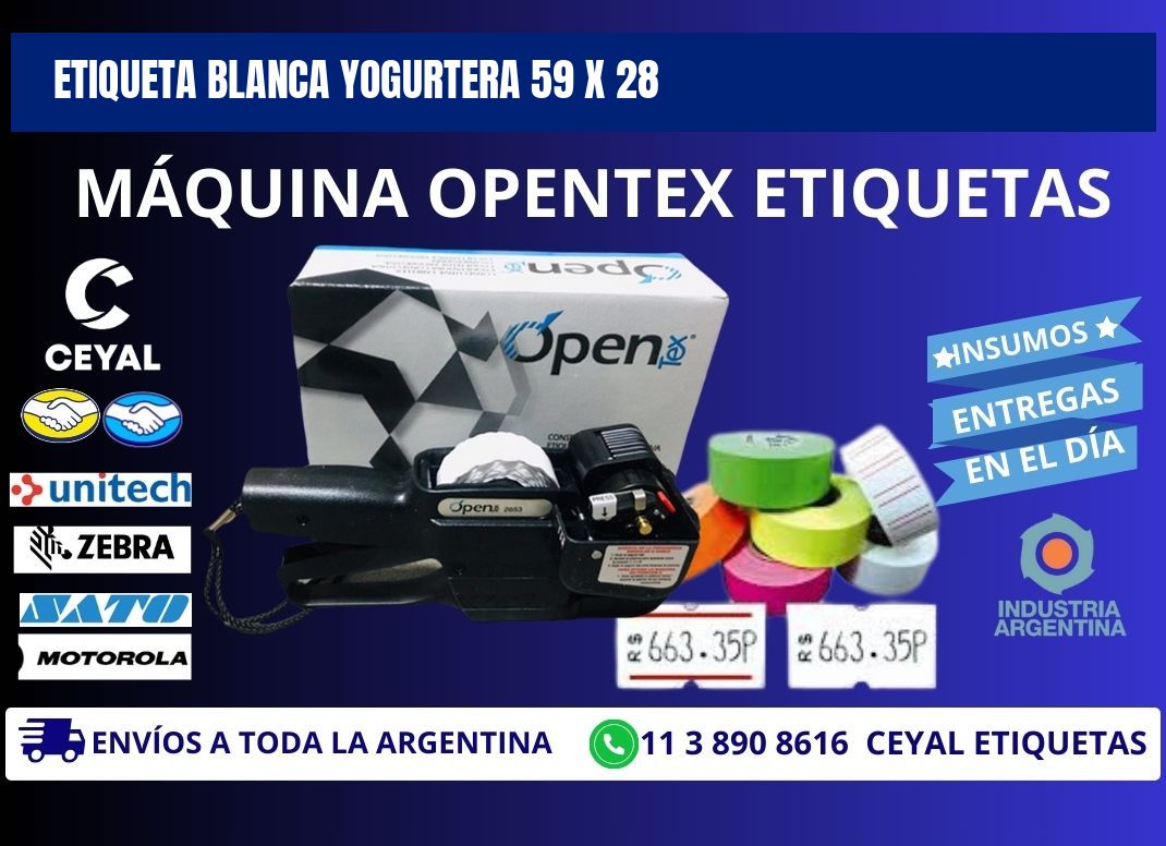 ETIQUETA BLANCA YOGURTERA 59 x 28
