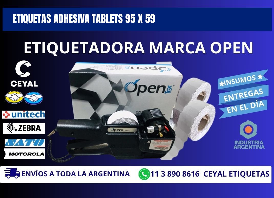 ETIQUETAS ADHESIVA TABLETS 95 x 59
