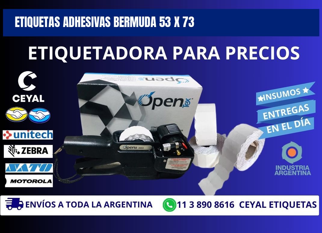 ETIQUETAS ADHESIVAS BERMUDA 53 x 73