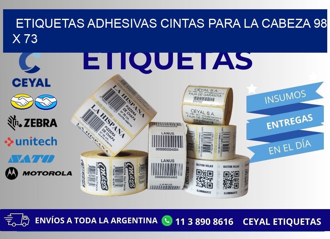 ETIQUETAS ADHESIVAS CINTAS PARA LA CABEZA 98 x 73