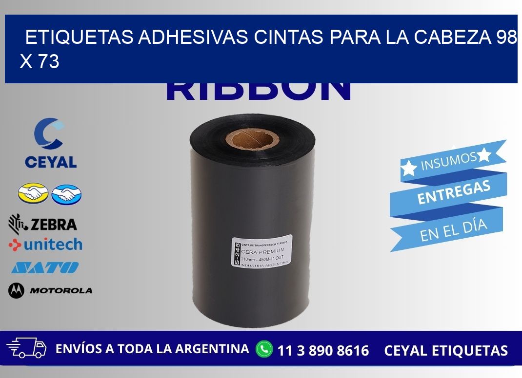 ETIQUETAS ADHESIVAS CINTAS PARA LA CABEZA 98 x 73