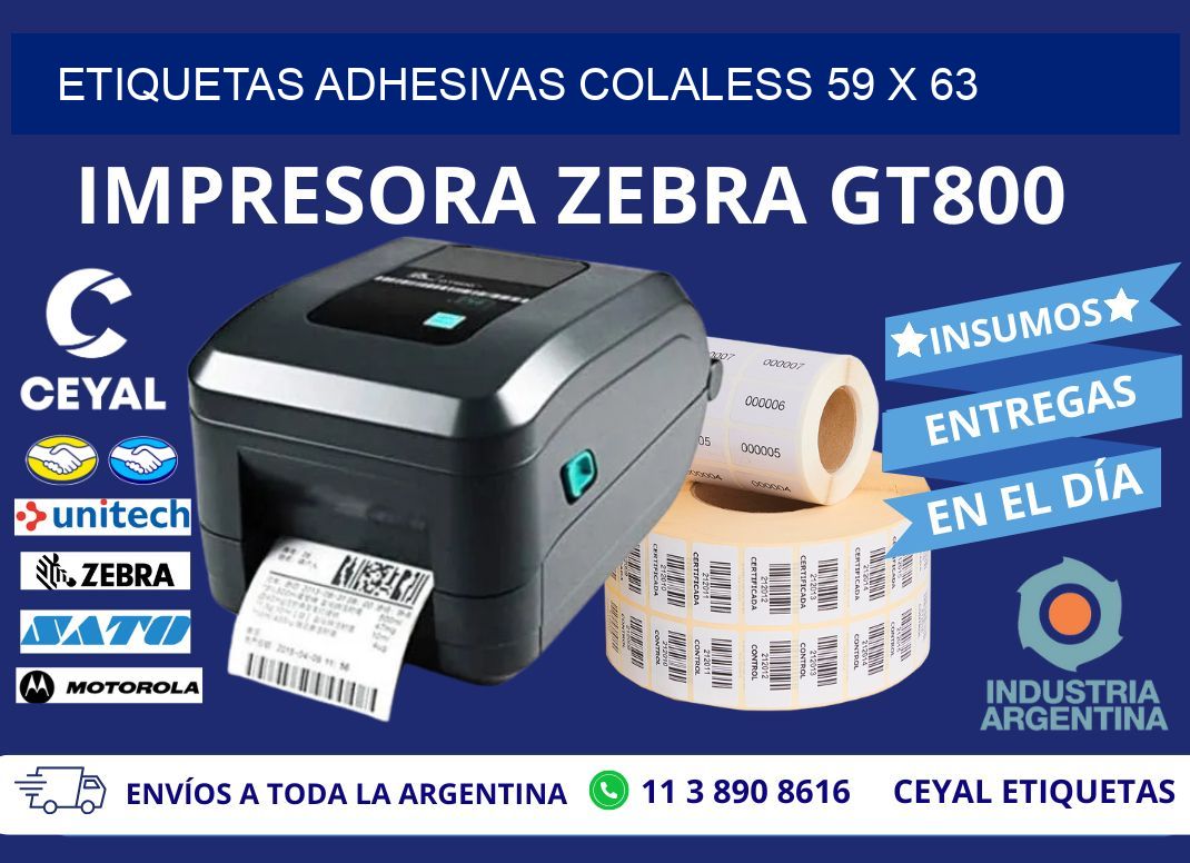 ETIQUETAS ADHESIVAS COLALESS 59 x 63