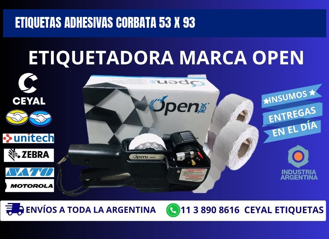 ETIQUETAS ADHESIVAS CORBATA 53 x 93