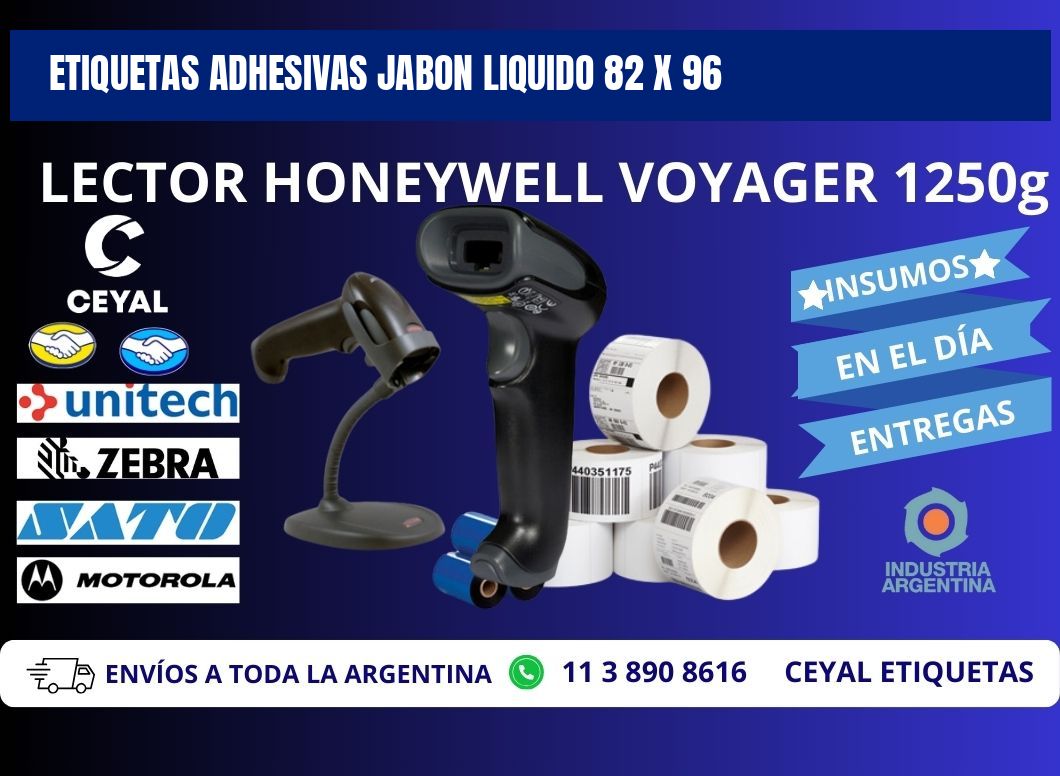 ETIQUETAS ADHESIVAS JABON LIQUIDO 82 x 96