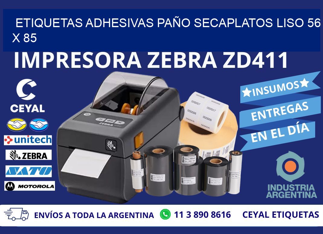 ETIQUETAS ADHESIVAS PAÑO SECAPLATOS LISO 56 x 85
