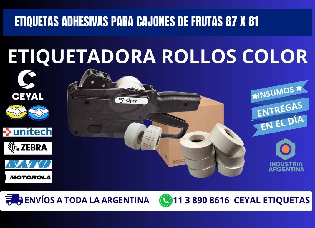 ETIQUETAS ADHESIVAS PARA CAJONES DE FRUTAS 87 x 81