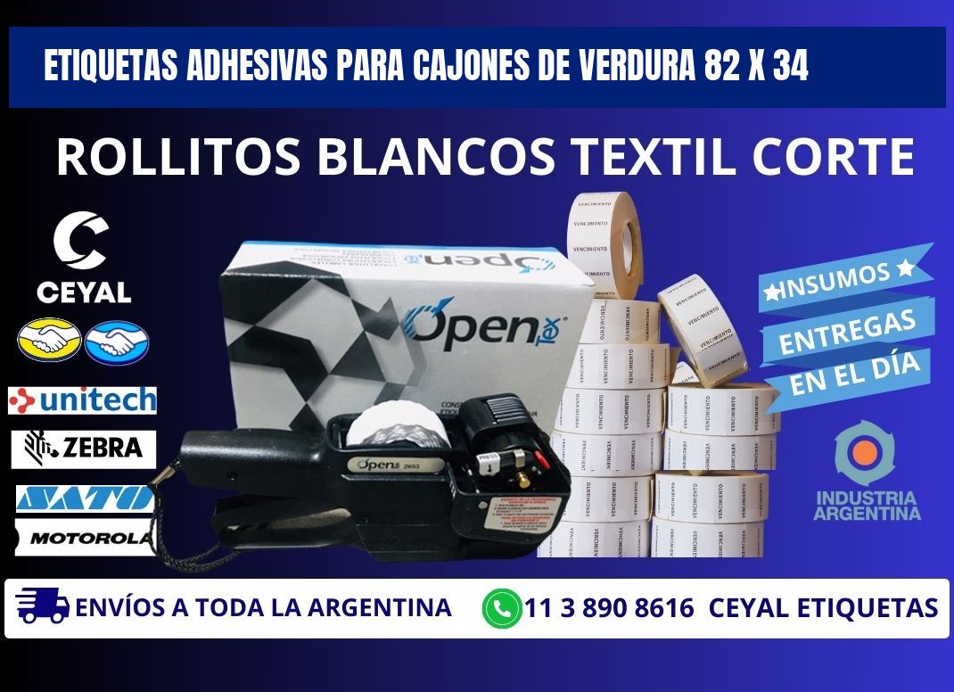 ETIQUETAS ADHESIVAS PARA CAJONES DE VERDURA 82 x 34
