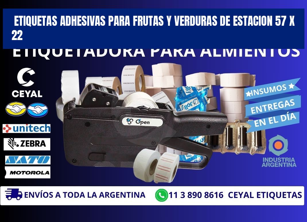 ETIQUETAS ADHESIVAS PARA FRUTAS Y VERDURAS DE ESTACION 57 x 22