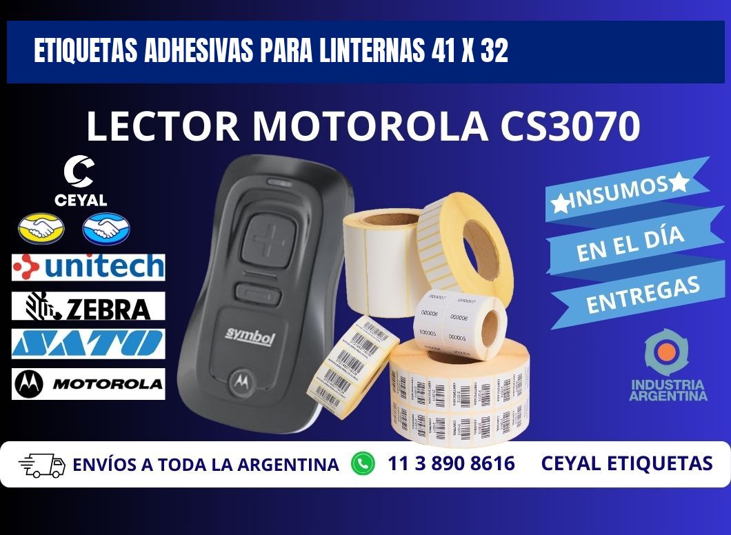ETIQUETAS ADHESIVAS PARA LINTERNAS 41 x 32