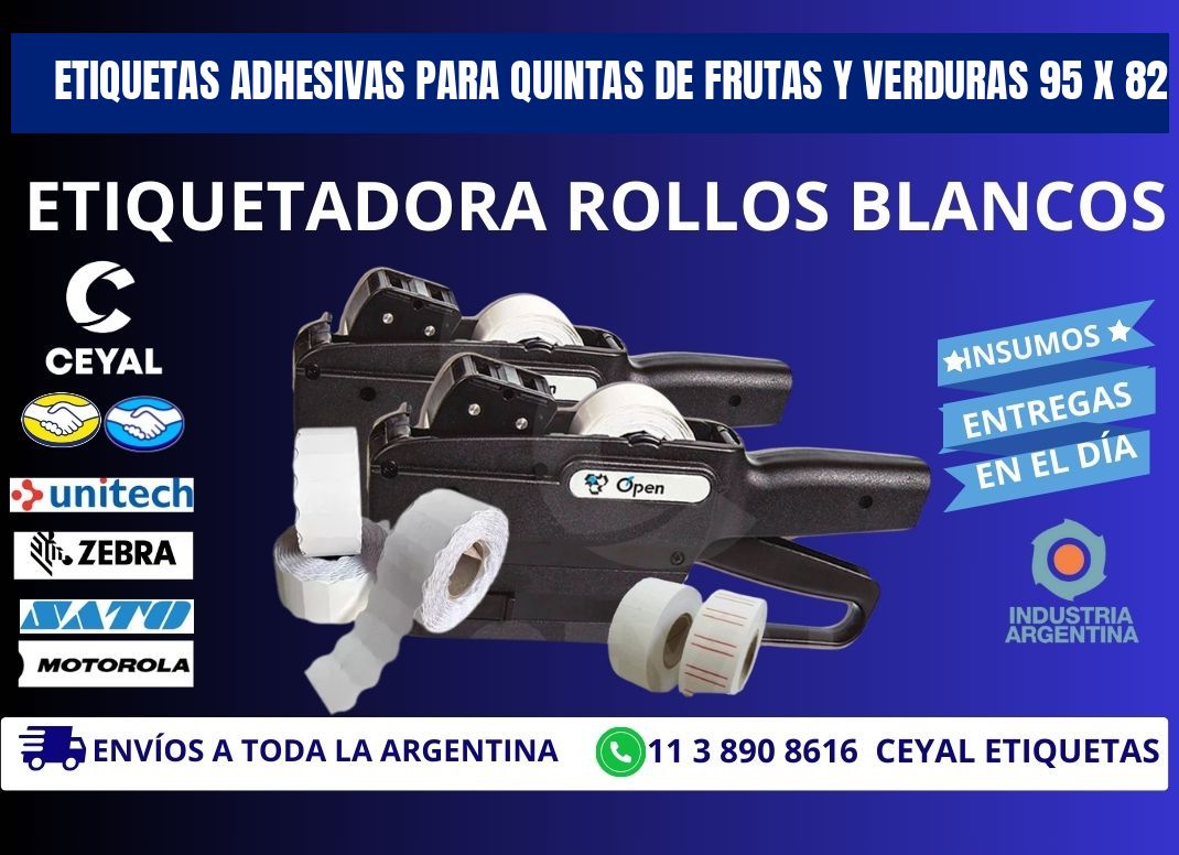 ETIQUETAS ADHESIVAS PARA QUINTAS DE FRUTAS Y VERDURAS 95 x 82