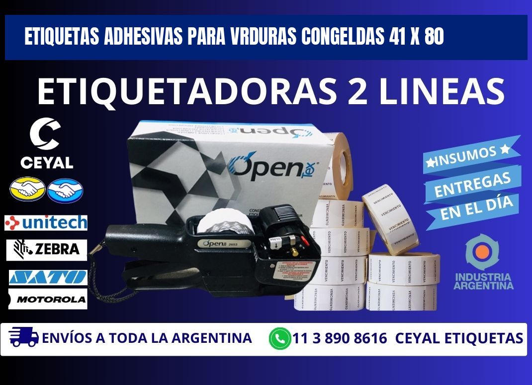 ETIQUETAS ADHESIVAS PARA VRDURAS CONGELDAS 41 x 80