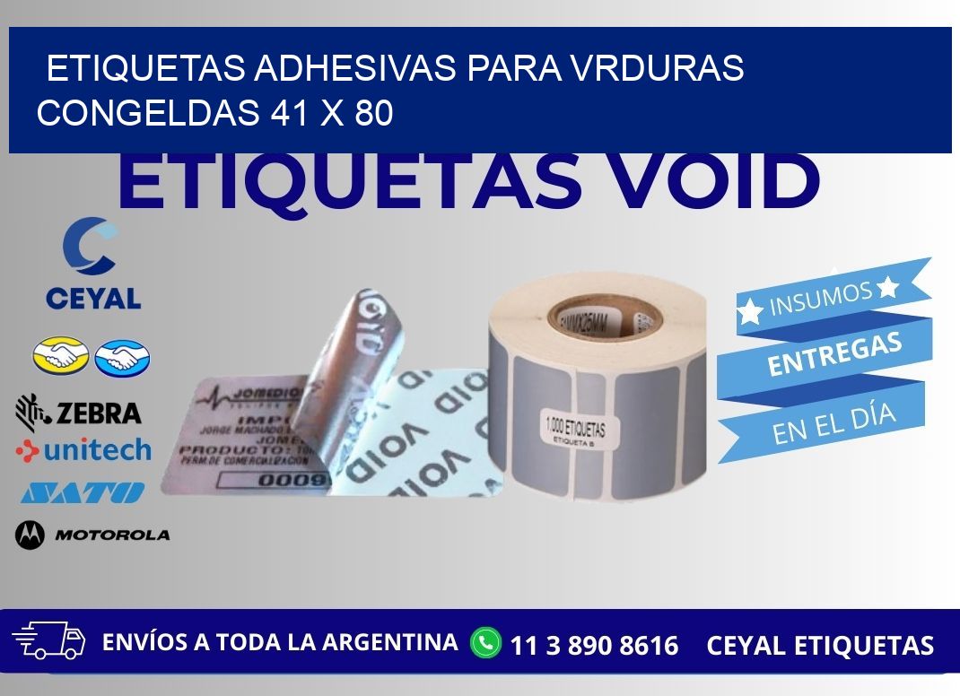 ETIQUETAS ADHESIVAS PARA VRDURAS CONGELDAS 41 x 80