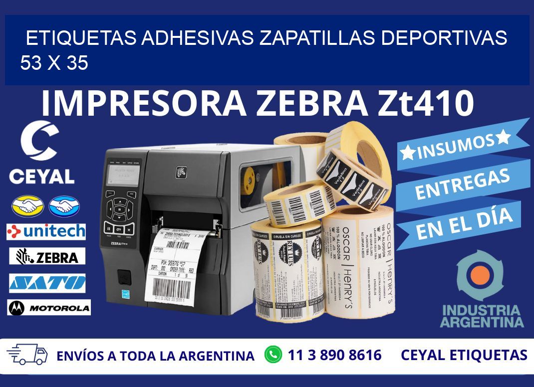 ETIQUETAS ADHESIVAS ZAPATILLAS DEPORTIVAS 53 x 35