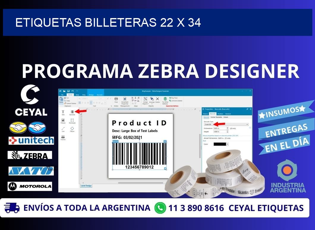 ETIQUETAS BILLETERAS 22 x 34