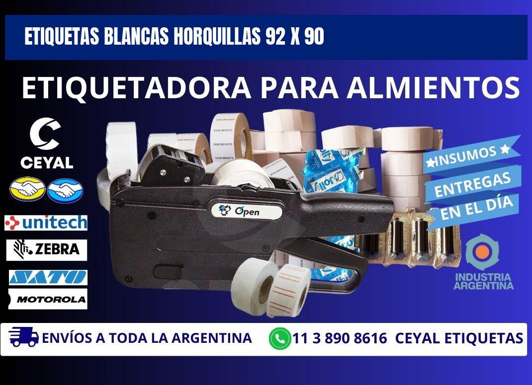ETIQUETAS BLANCAS HORQUILLAS 92 x 90