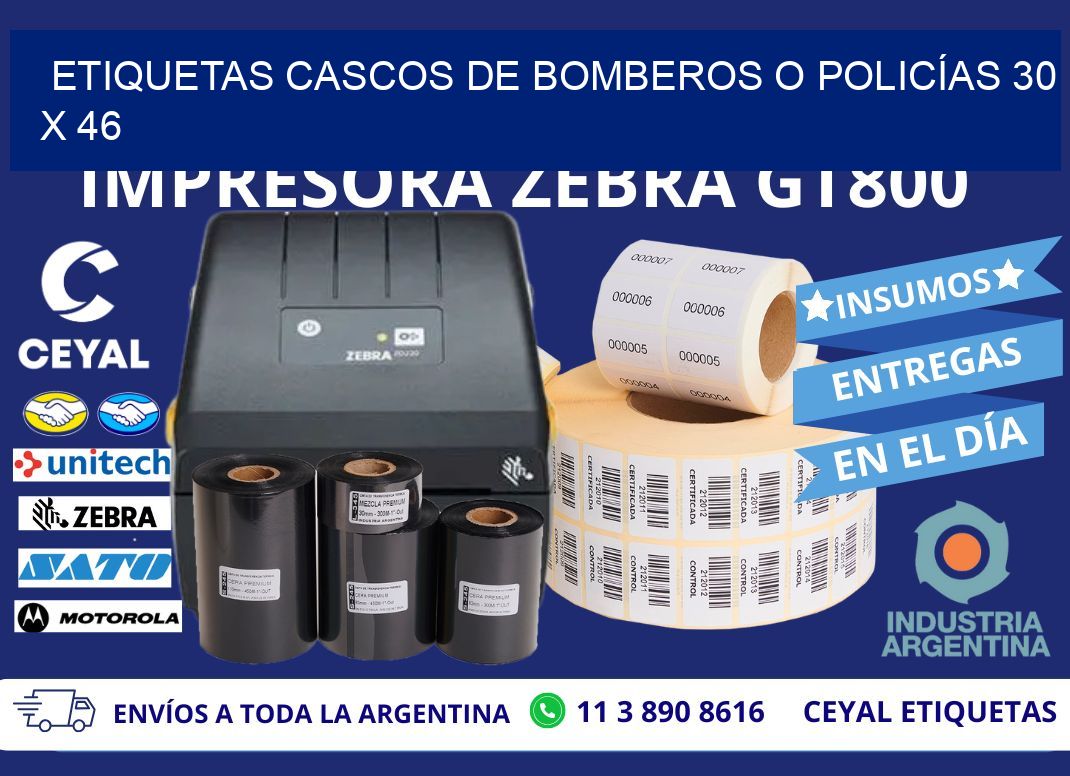 ETIQUETAS CASCOS DE BOMBEROS O POLICÍAS 30 x 46
