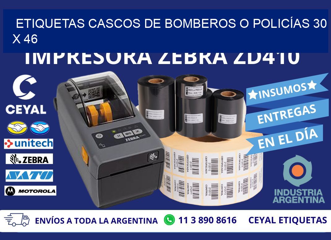 ETIQUETAS CASCOS DE BOMBEROS O POLICÍAS 30 x 46