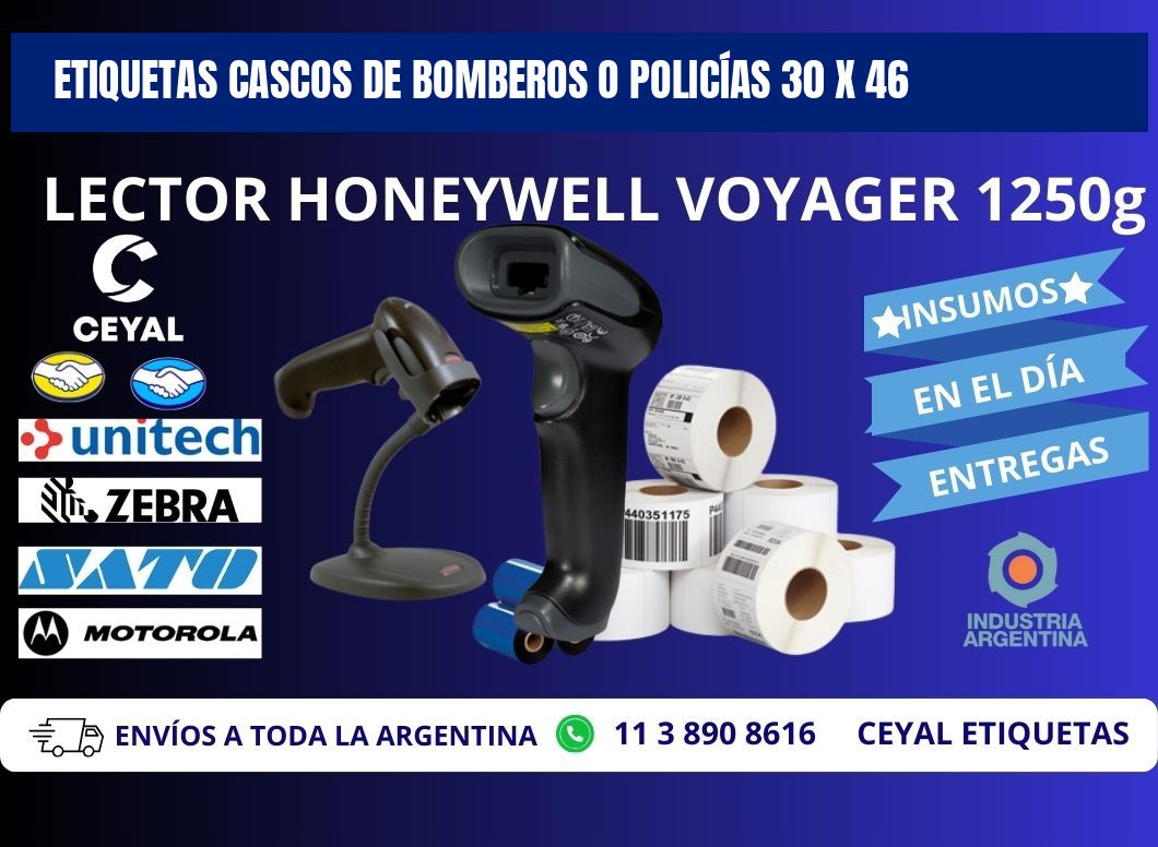 ETIQUETAS CASCOS DE BOMBEROS O POLICÍAS 30 x 46