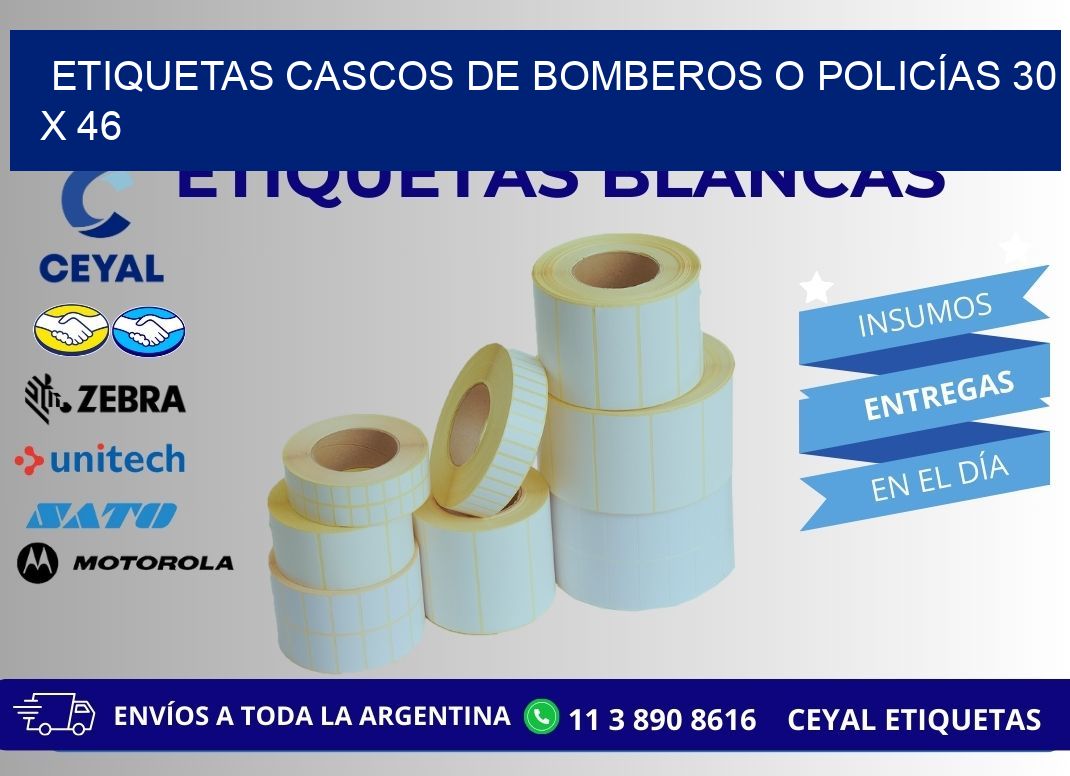 ETIQUETAS CASCOS DE BOMBEROS O POLICÍAS 30 x 46