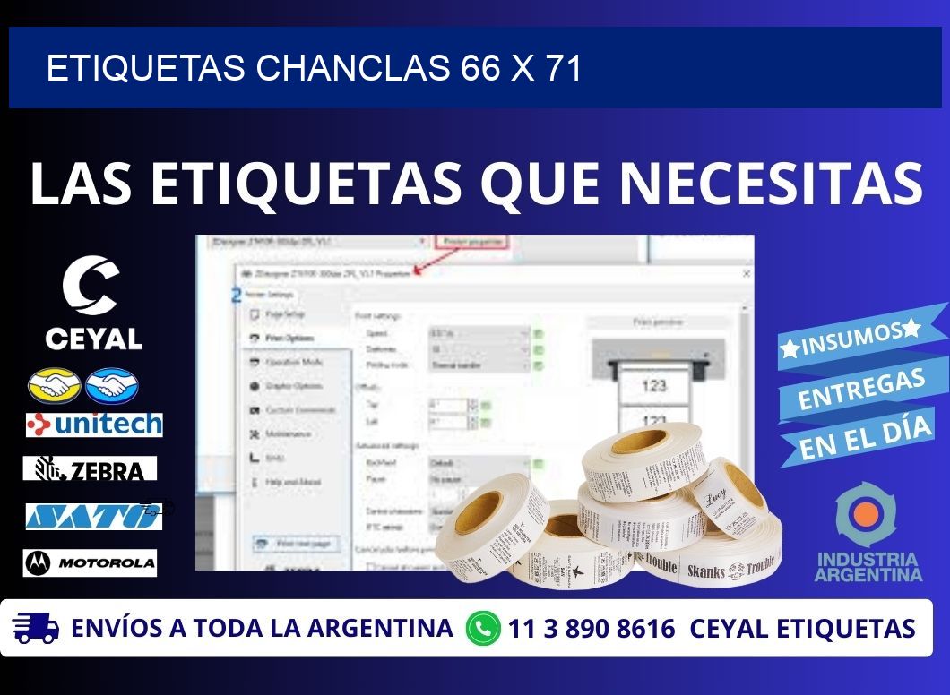 ETIQUETAS CHANCLAS 66 x 71