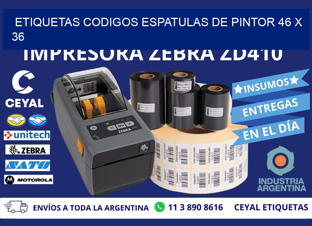 ETIQUETAS CODIGOS ESPATULAS DE PINTOR 46 x 36