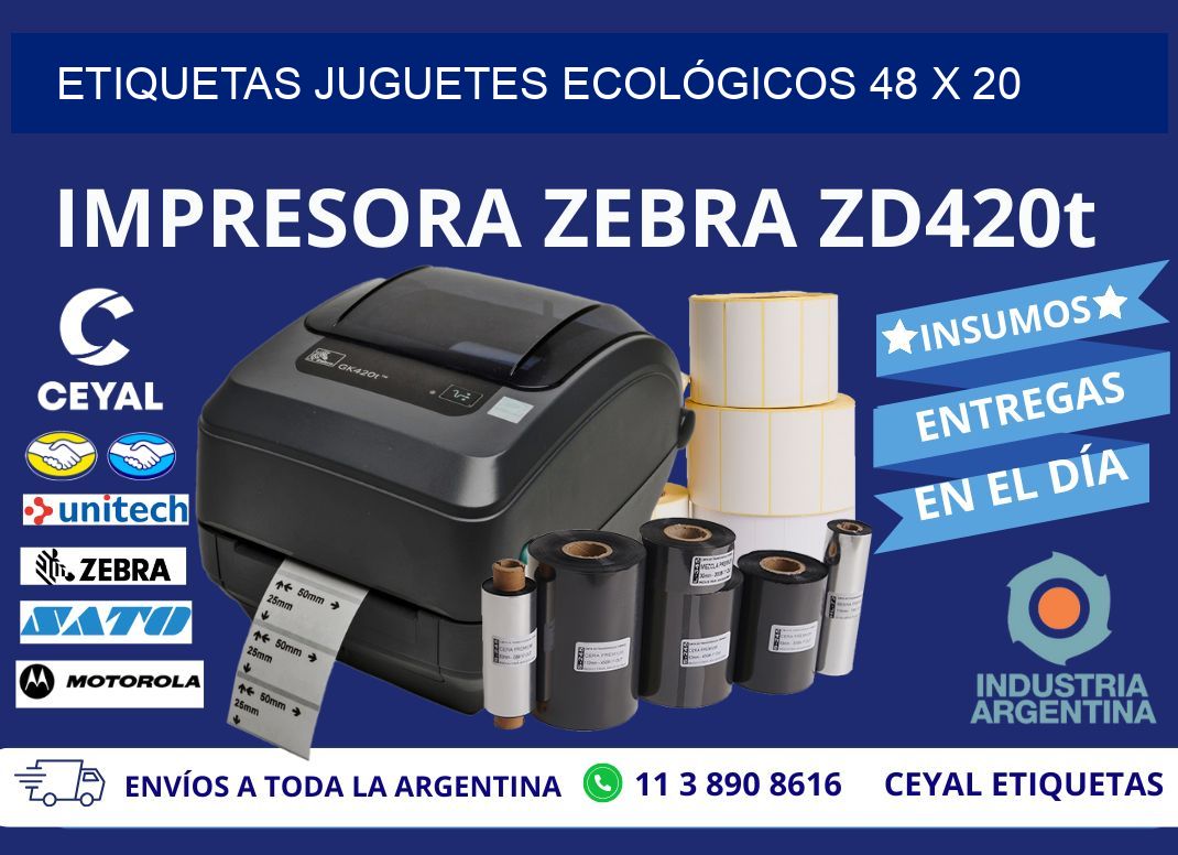 ETIQUETAS JUGUETES ECOLÓGICOS 48 x 20