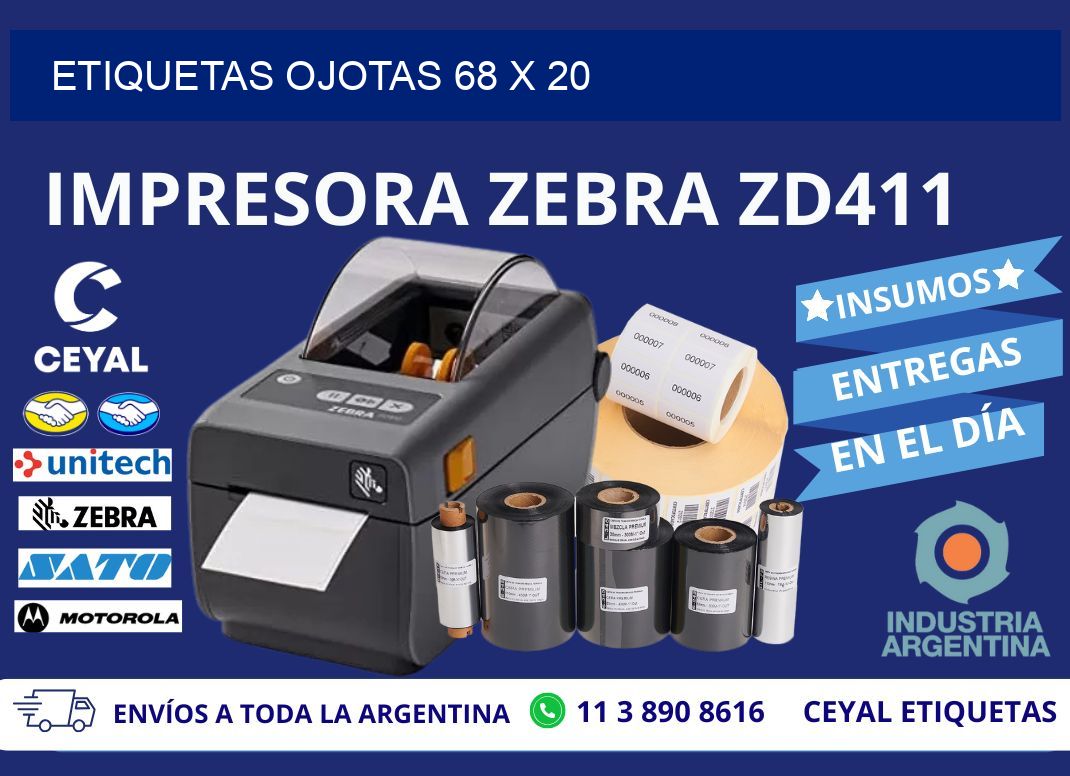 ETIQUETAS OJOTAS 68 x 20