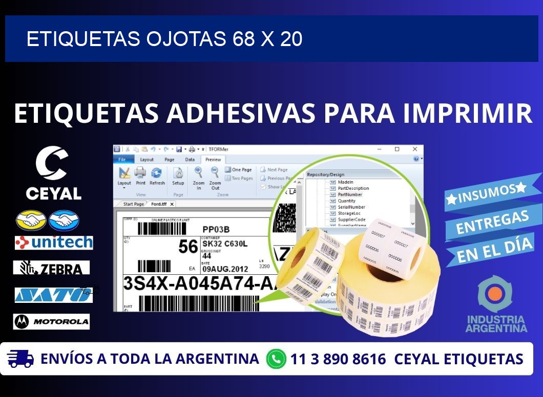 ETIQUETAS OJOTAS 68 x 20