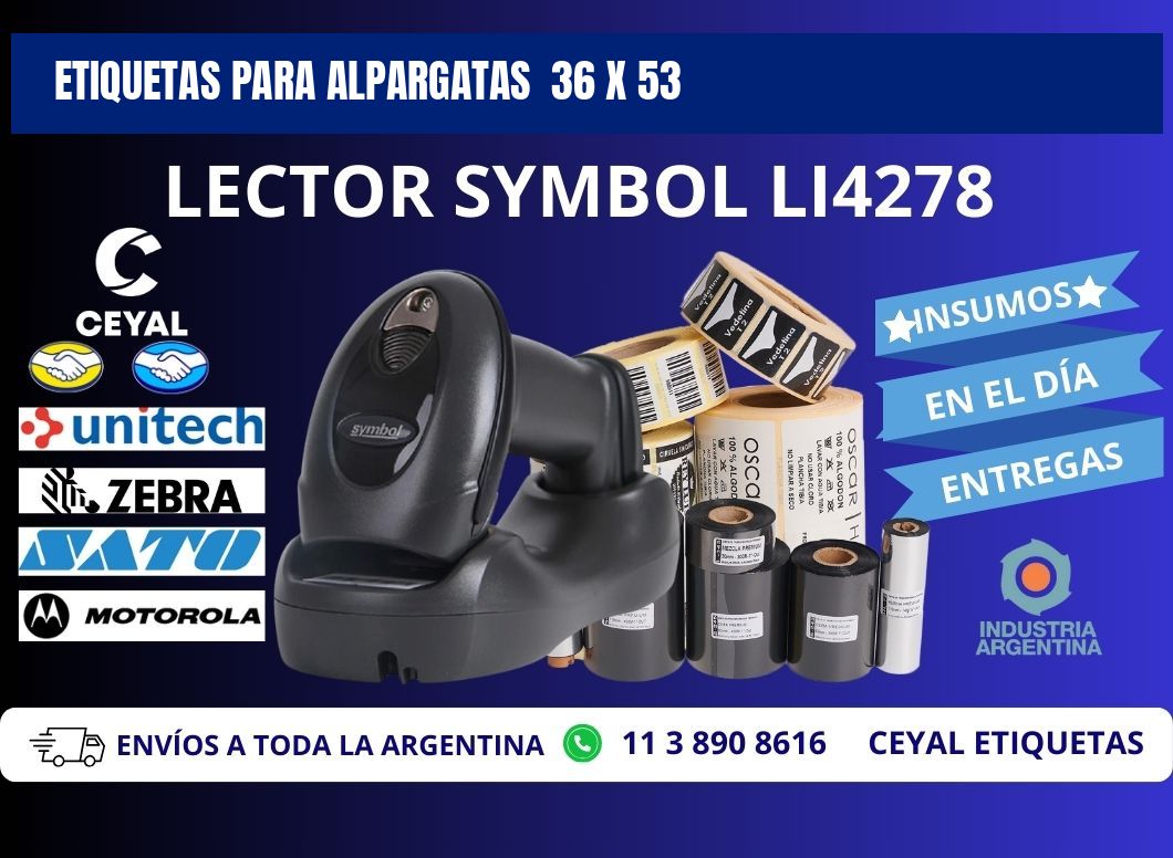 ETIQUETAS PARA ALPARGATAS  36 x 53