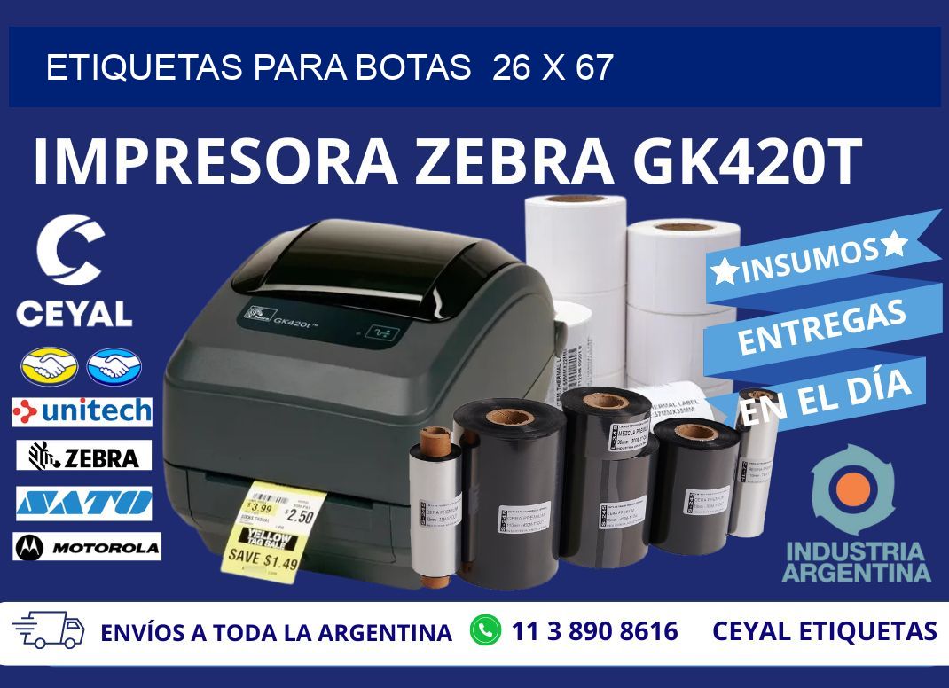 ETIQUETAS PARA BOTAS  26 x 67
