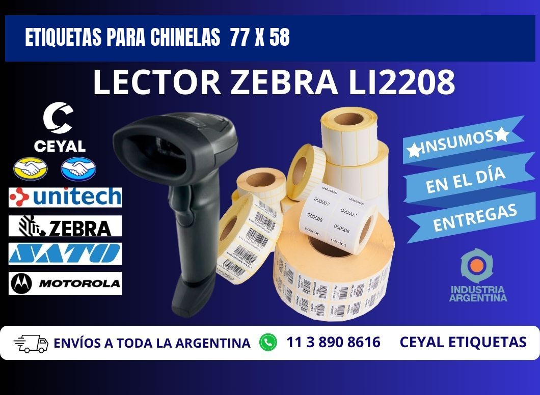 ETIQUETAS PARA CHINELAS  77 x 58