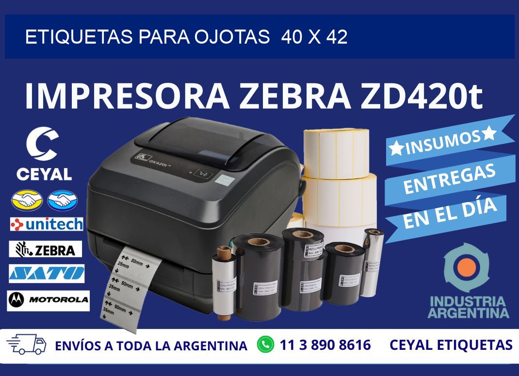 ETIQUETAS PARA OJOTAS  40 x 42