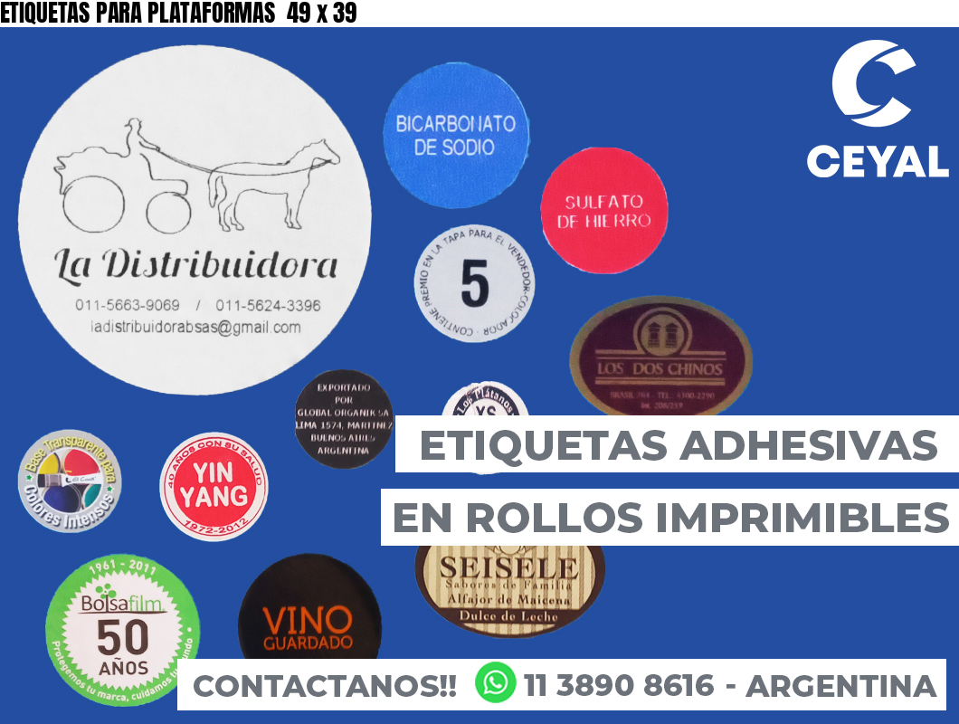 ETIQUETAS PARA PLATAFORMAS  49 x 39