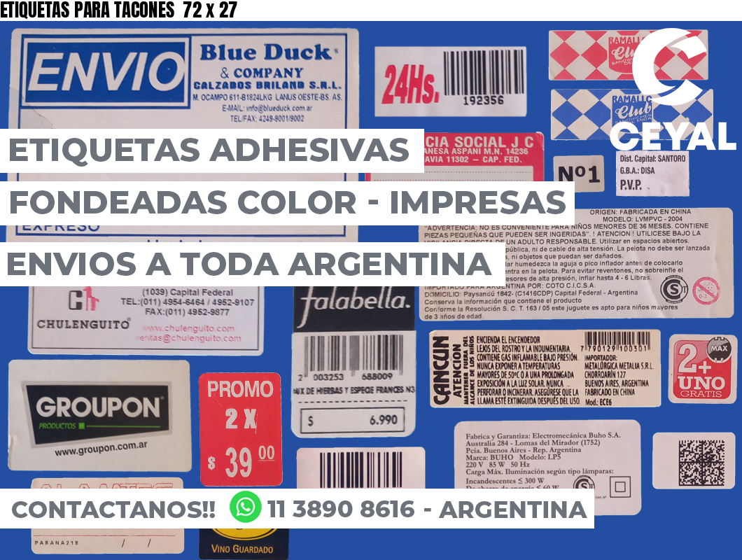 ETIQUETAS PARA TACONES  72 x 27