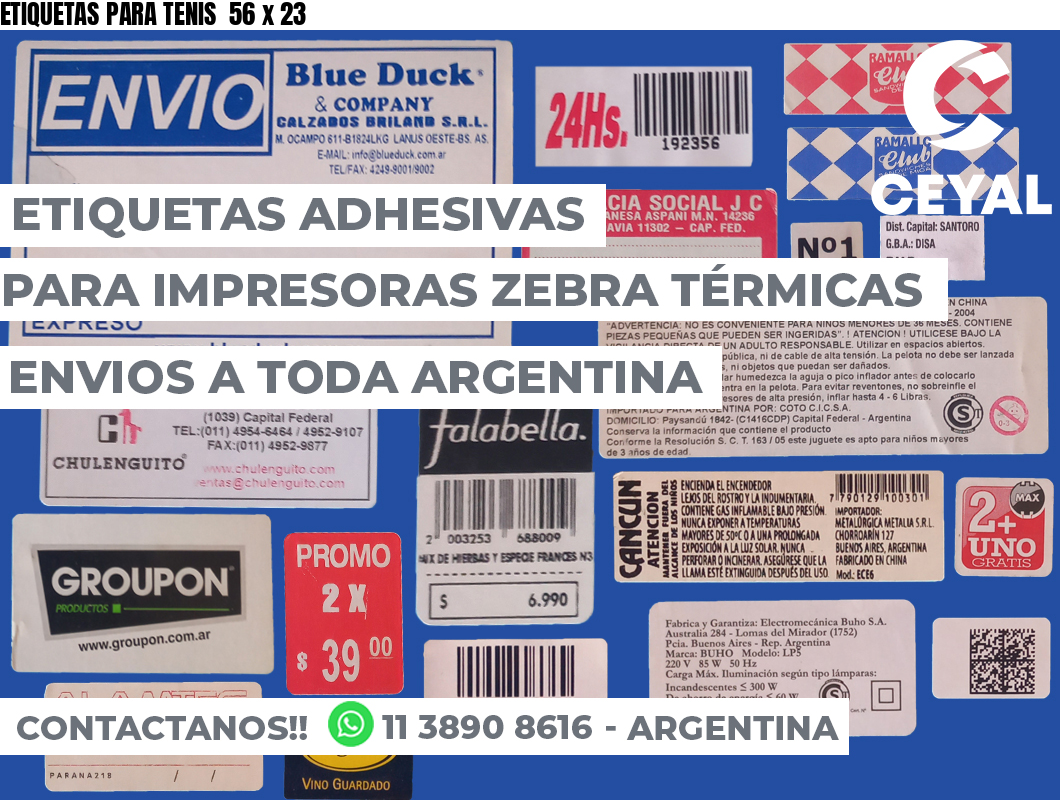 ETIQUETAS PARA TENIS  56 x 23