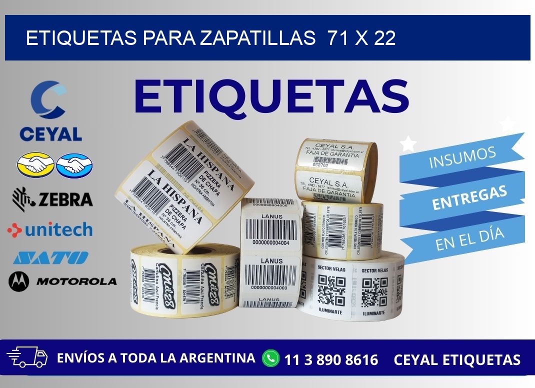 ETIQUETAS PARA ZAPATILLAS  71 x 22