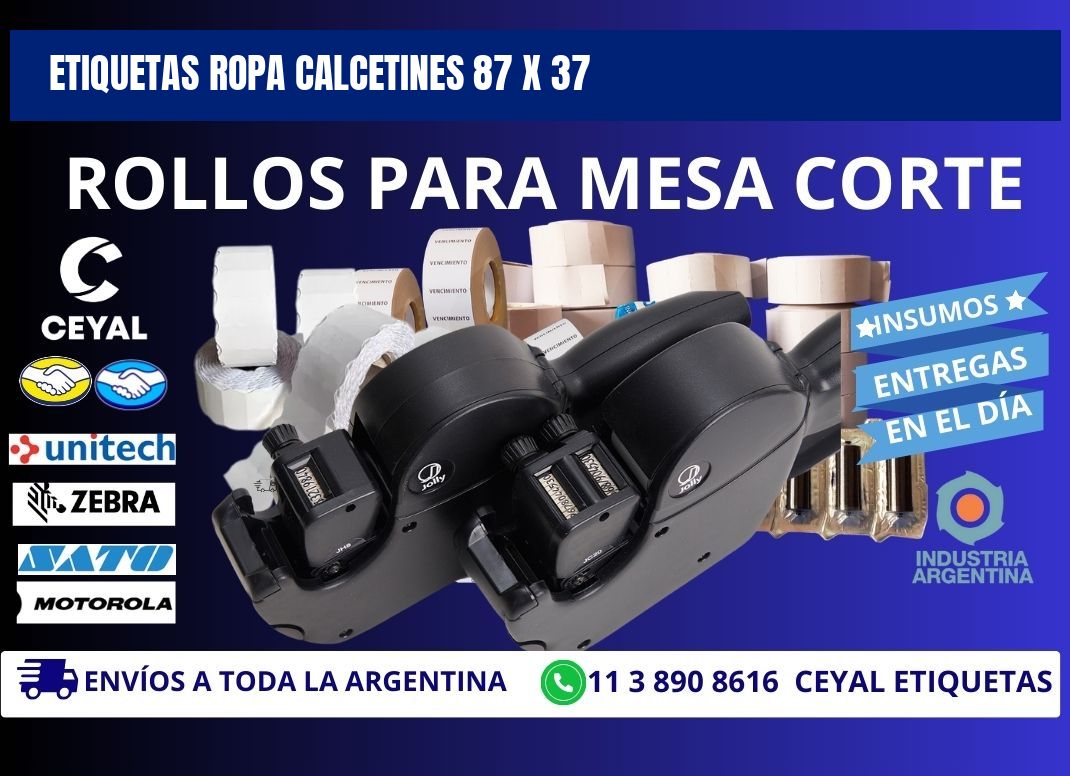 ETIQUETAS ROPA CALCETINES 87 x 37