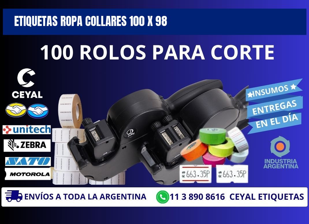 ETIQUETAS ROPA COLLARES 100 x 98