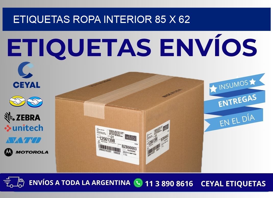 ETIQUETAS ROPA INTERIOR 85 x 62