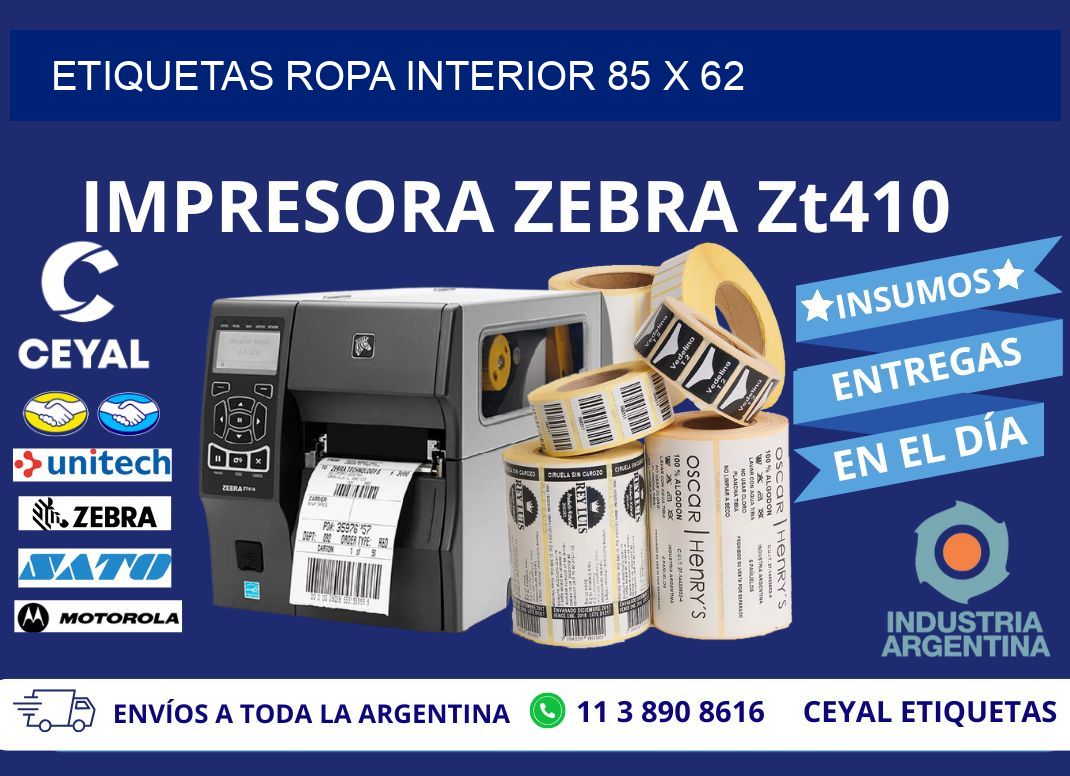 ETIQUETAS ROPA INTERIOR 85 x 62