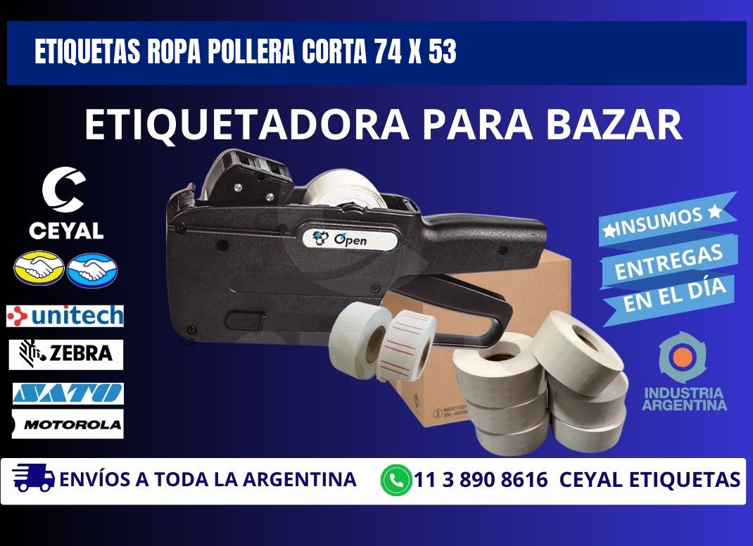 ETIQUETAS ROPA POLLERA CORTA 74 x 53
