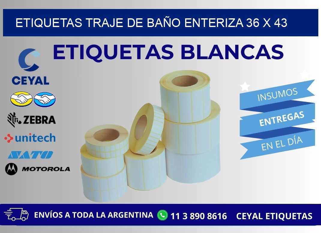 ETIQUETAS TRAJE DE BAÑO ENTERIZA 36 x 43