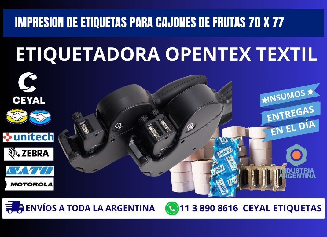 IMPRESION DE ETIQUETAS PARA CAJONES DE FRUTAS 70 x 77