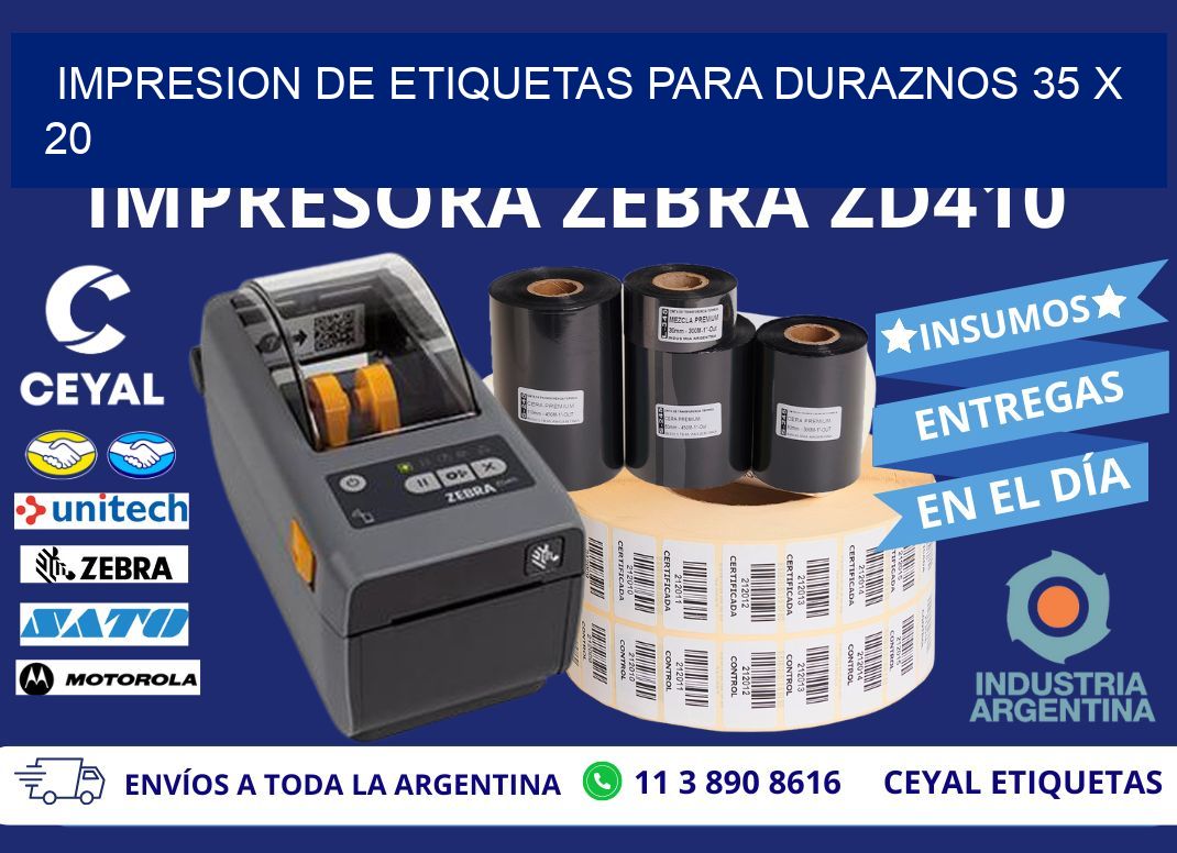 IMPRESION DE ETIQUETAS PARA DURAZNOS 35 x 20