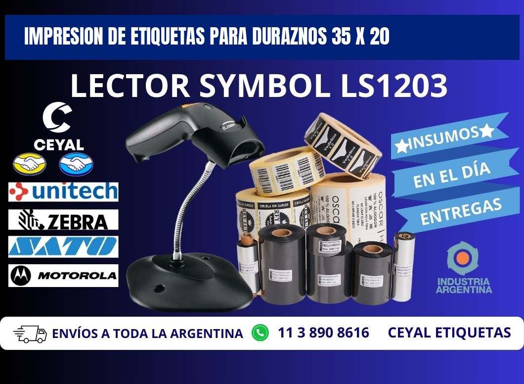 IMPRESION DE ETIQUETAS PARA DURAZNOS 35 x 20
