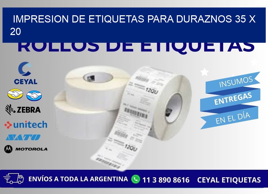 IMPRESION DE ETIQUETAS PARA DURAZNOS 35 x 20