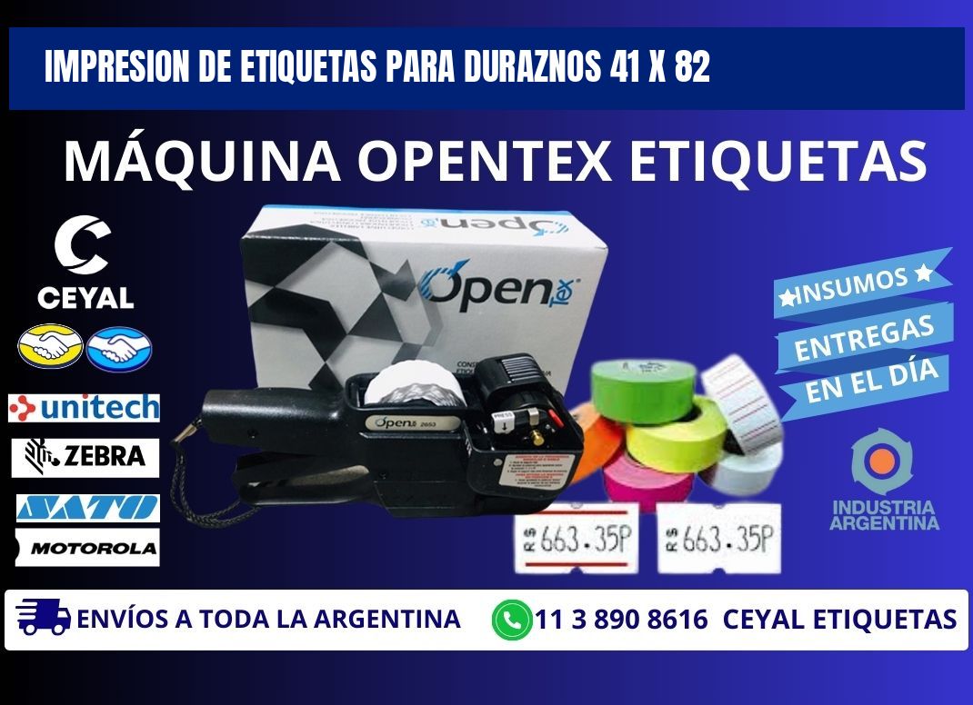 IMPRESION DE ETIQUETAS PARA DURAZNOS 41 x 82