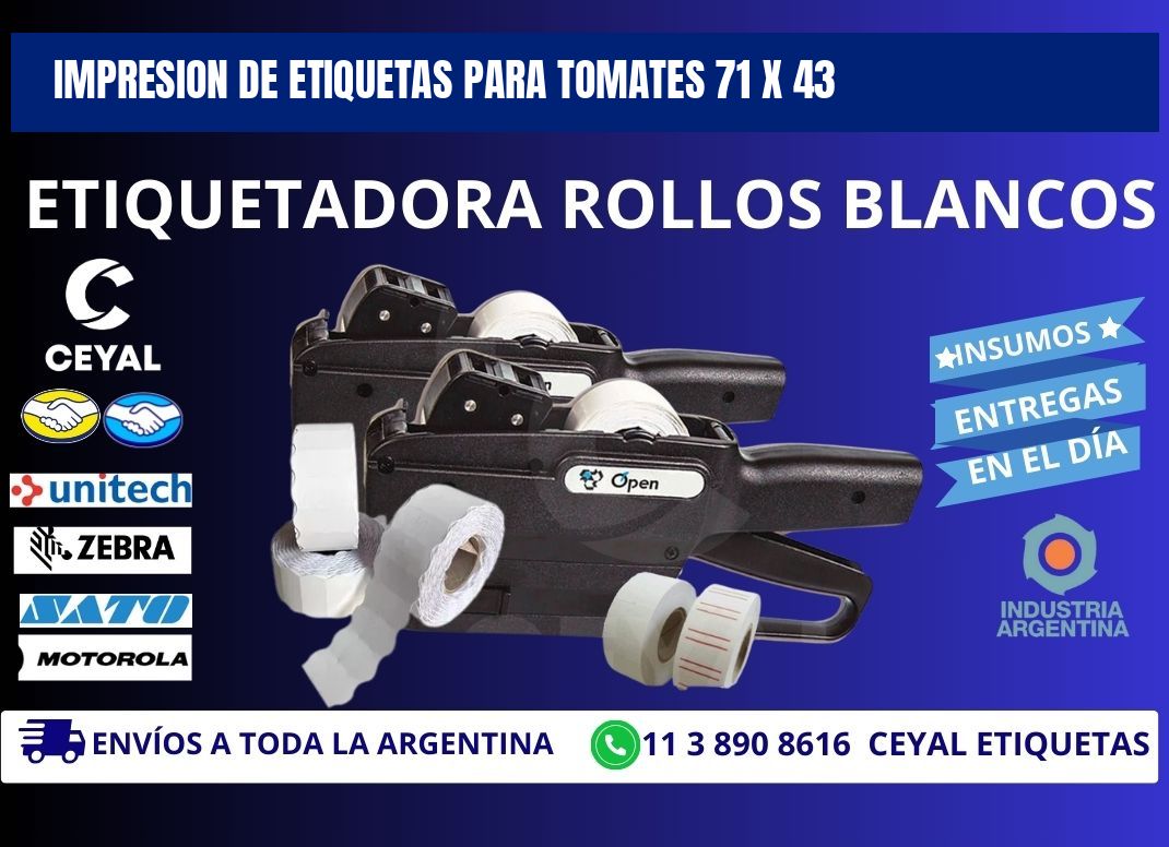 IMPRESION DE ETIQUETAS PARA TOMATES 71 x 43