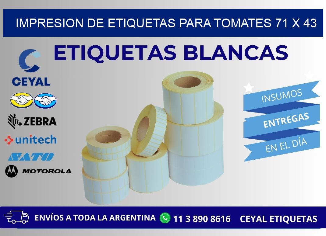 IMPRESION DE ETIQUETAS PARA TOMATES 71 x 43