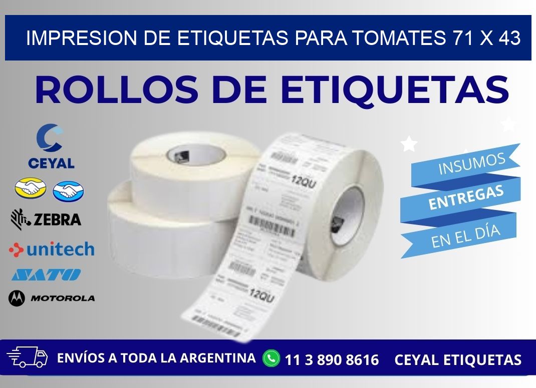 IMPRESION DE ETIQUETAS PARA TOMATES 71 x 43